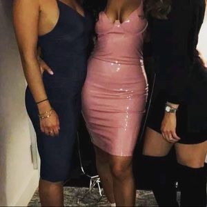 Pink/Nude PVC dress size small